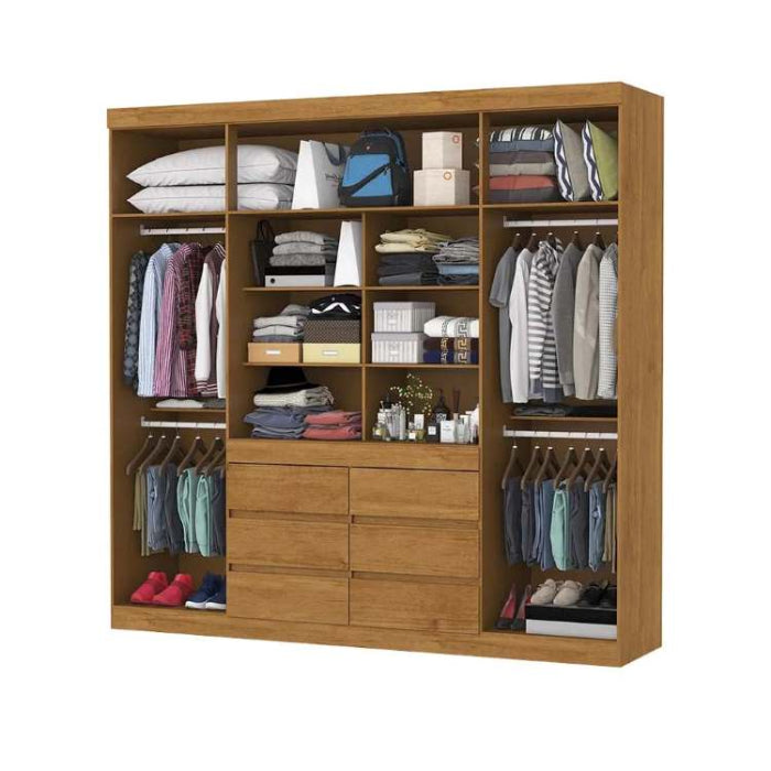 Roupeiro Imperio 4P6G com Espelhos Cinamomo.Off White EN