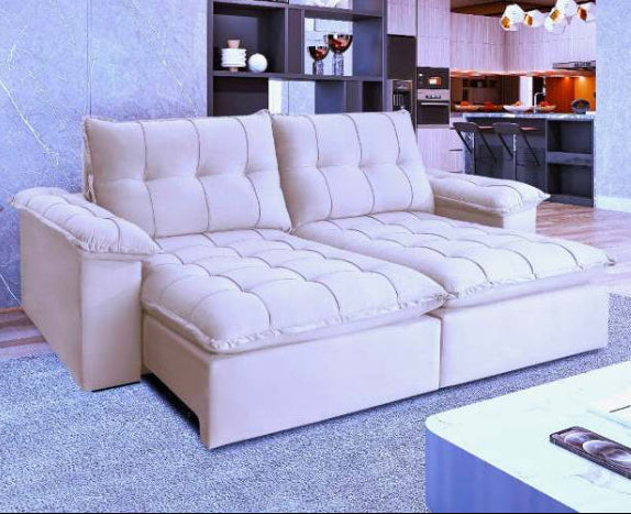 Estofado Retratil Reclinavel Iriri 190 Linho Bege EN