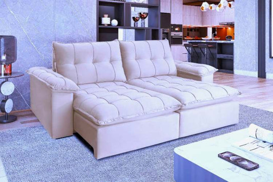 Estofado Retratil Reclinavel Iriri 190 Linho Bege EN