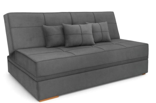 Sofa Cama Italia sem Bau Veludo Suede Cinza EN