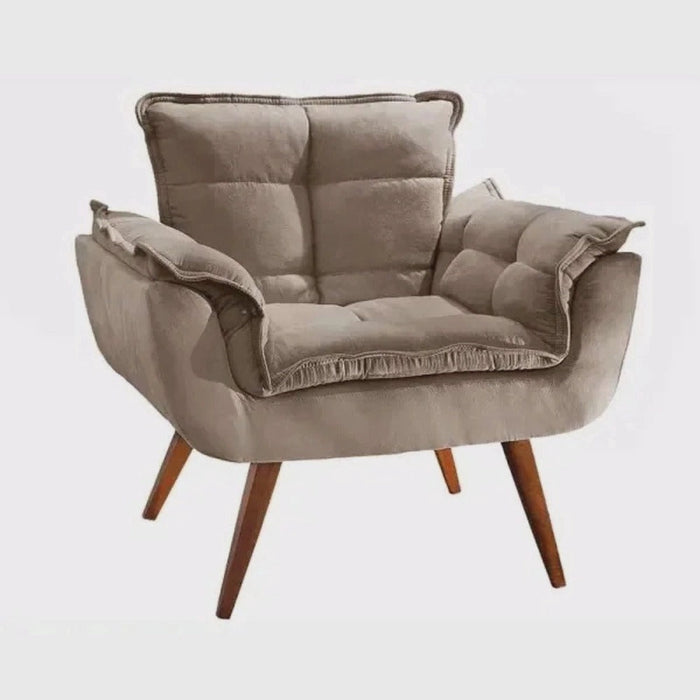 Poltrona Jamile Veludo Suede Capuccino EN