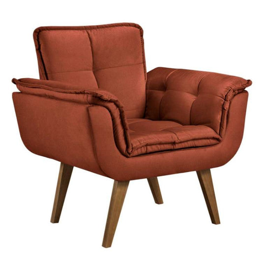 Poltrona Jamile Veludo Suede Ferrugem EN