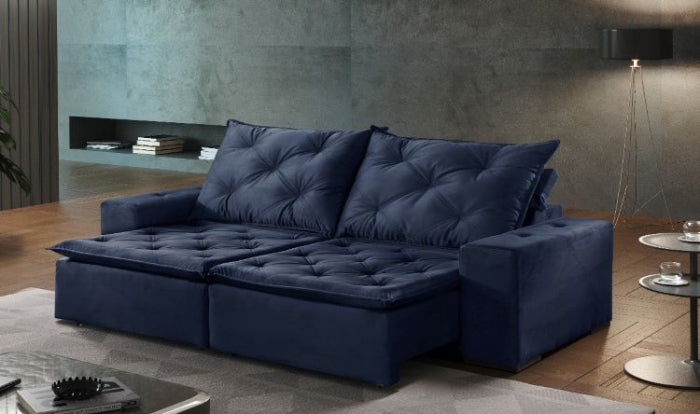 Sofa Retratil Reclinavel Jeriba 250 Azul EN