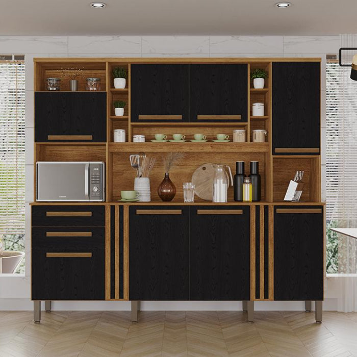 Kit Cozinha Acacia 8P2G Cinamomo.Preto EN