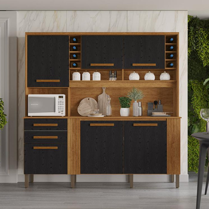 Kit Cozinha Catar Cinamomo.Preto EN