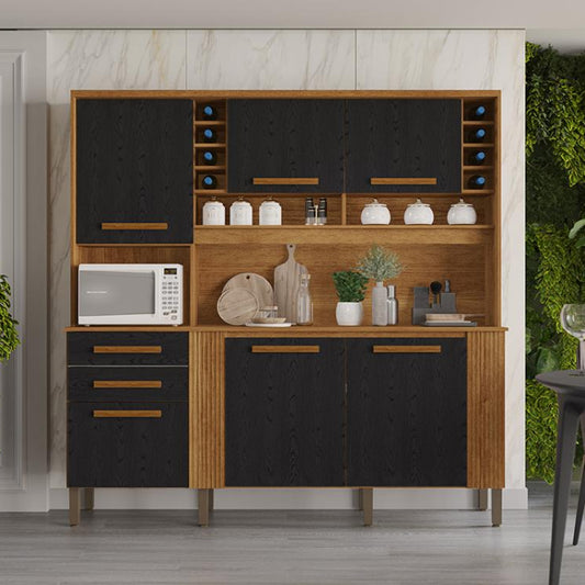 Kit Cozinha Catar Cinamomo.Preto EN