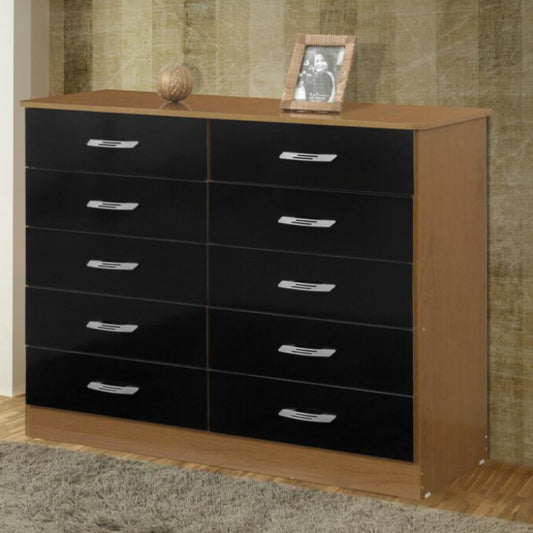 Comoda Macae.Parati 10 GAVETAS Demolicao com Preto EN