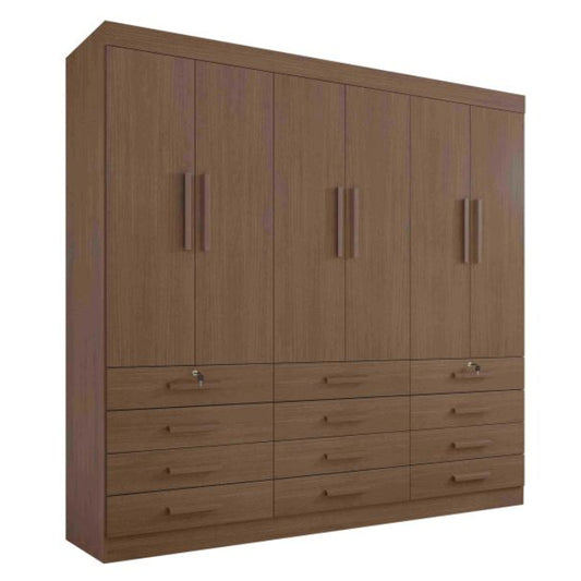 Roupeiro Monaco Plus 6P12G sem Espelhos Castanho EN