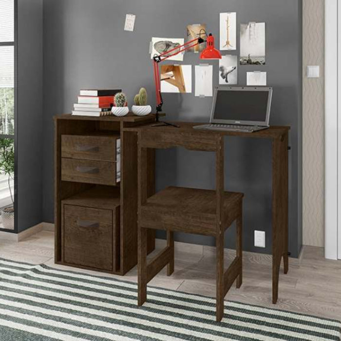 Mesa Office com Cadeira F128 Malbec EN