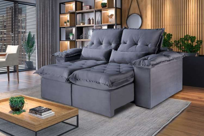 Estofado Retr Recl Ouro Preto 250 2x100 Grafite Inca  EN