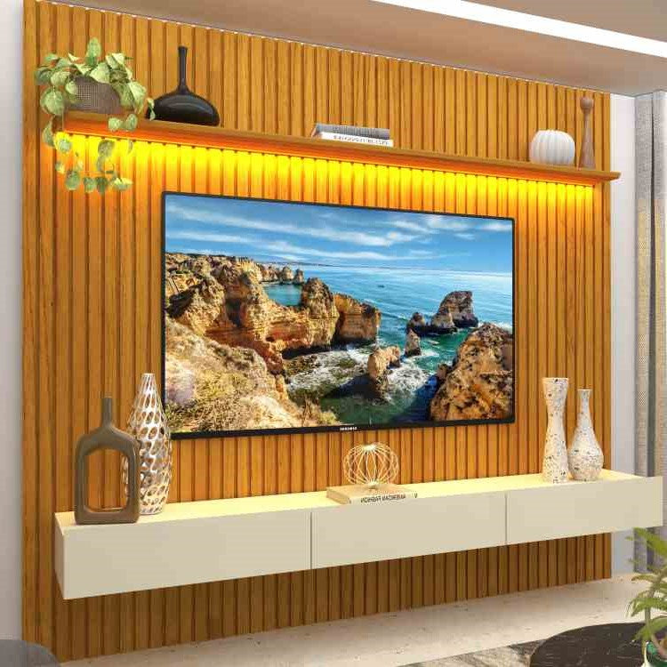 Home Nobre Ripado 85'' Com LED - Naturale/Off White EN