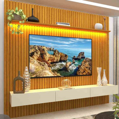 Home Nobre Ripado 85'' Com LED - Naturale/Off White EN