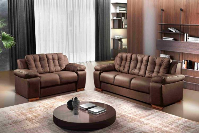 Conjunto Estofado 240 2x3Lgs Courvin Inglaterra Marrom EN