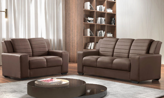 Conj Estofado 270 2x3Lg Veludo Jurere Marrom EN