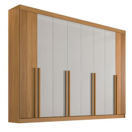 Roupeiro Daymond 8P Cinamomo .Off White Ripado EN