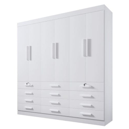 Roupeiro Monaco Plus 6P12G sem Espelhos Branco EN