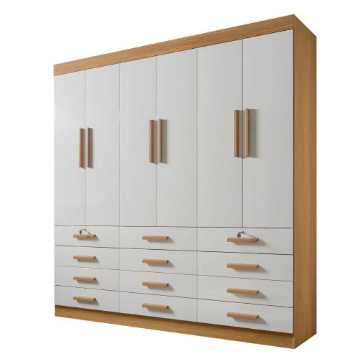 Roupeiro Monaco Plus 6P12G sem Espelhos Cinamomo.Off White EN