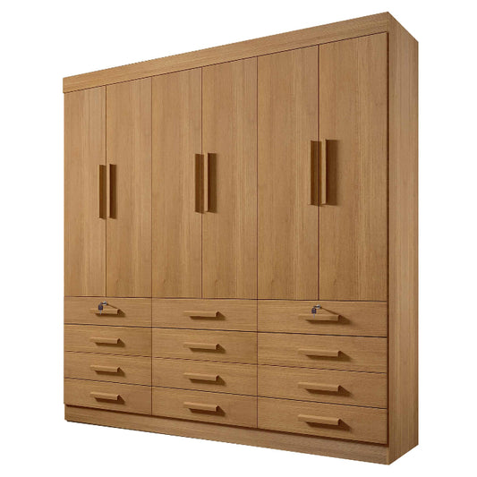 Roupeiro Monaco Plus 6P12G sem Espelhos Cinamomo EN