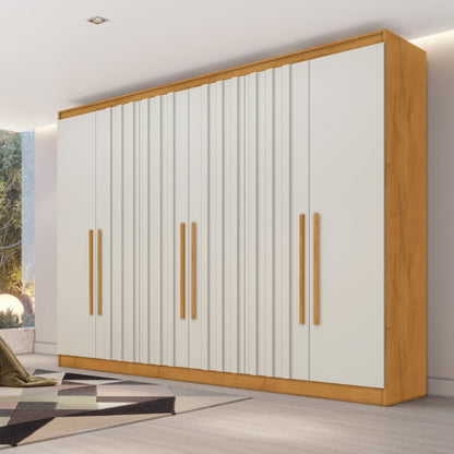 Roupeiro Oxford 6P sendo 4P Ripadas e 4G Peroba.Off White EN