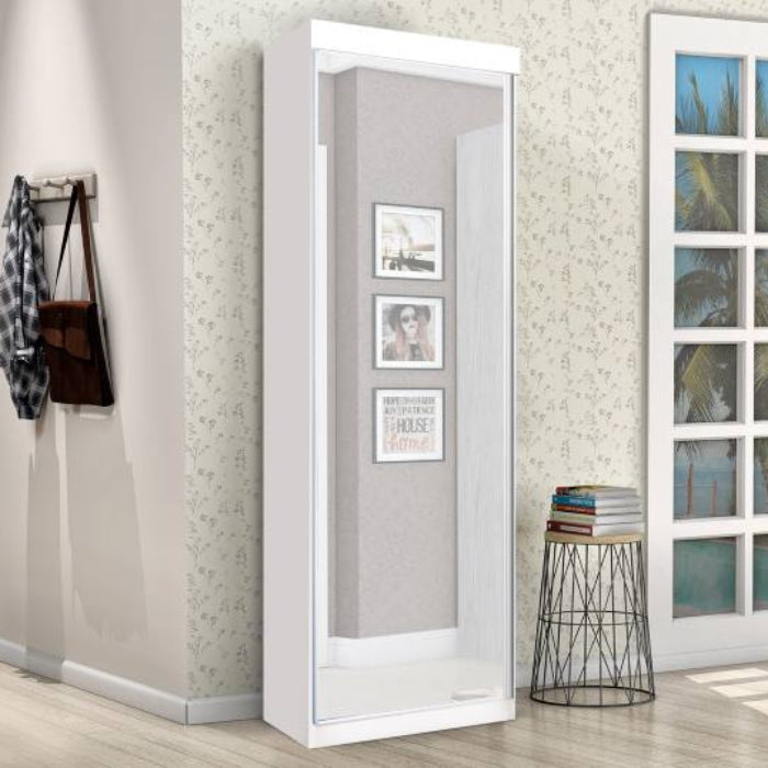 Roupeiro Sapateira Thor 1P com Espelho Branco EN