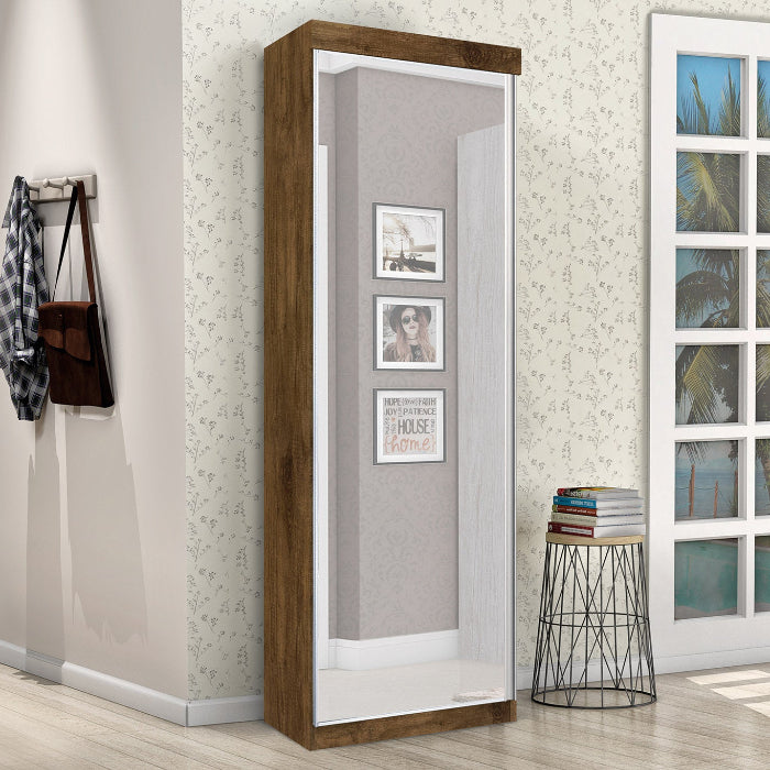 Roupeiro Sapateira Thor 1P com Espelho Jequitiba EN