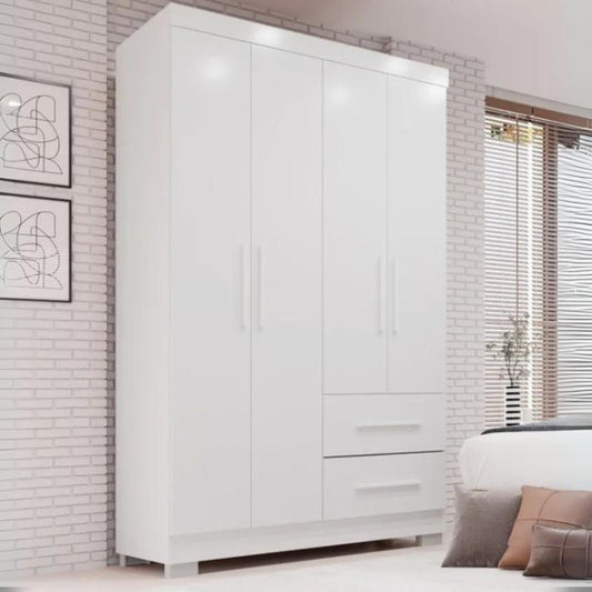 Roupeiro Estrela 4 Portas - Branco  EN