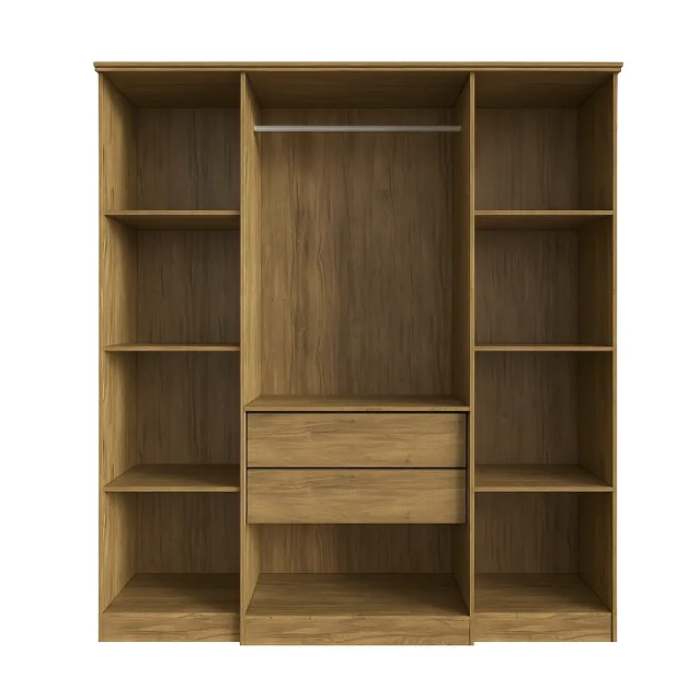 Roupeiro Genebra, sendo 2 Portas com Vidro Reflecta Lunar.Nogueira EN