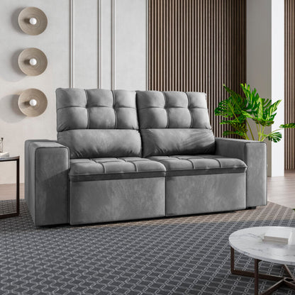 Sofá Retrátil e Reclinável Paraty Flash - 2,00 m - Cinza