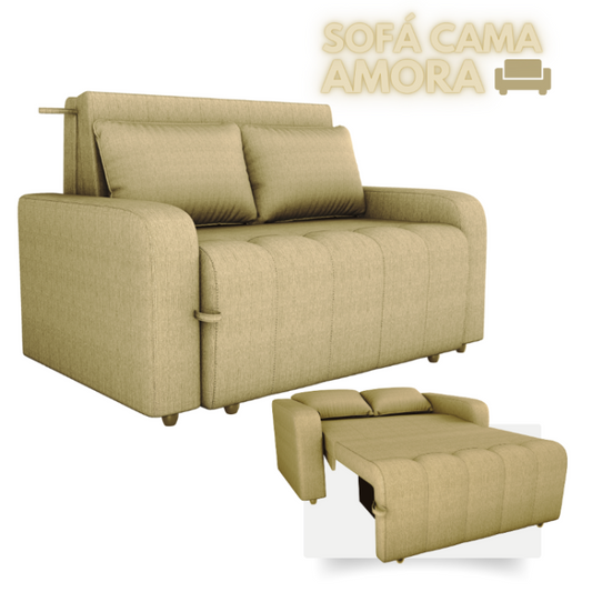 Sofa Cama MX Amora New 1 Estagio Linho Bege EN