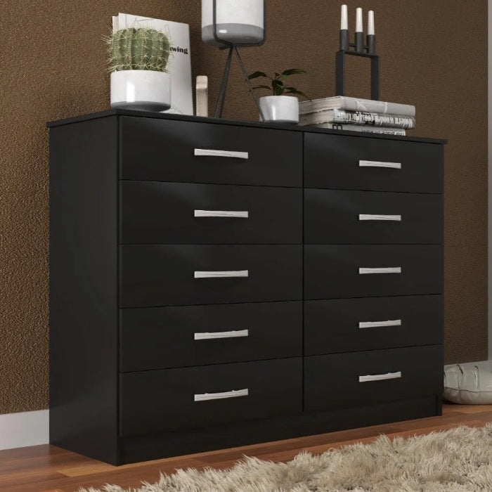 Comoda Macae.Parati 10 GAVETAS Preto EN