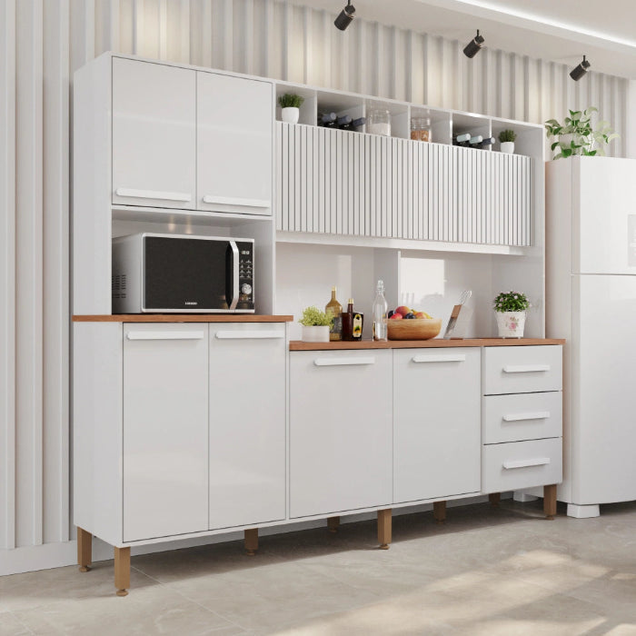 Kit Cozinha Angelina Prime Frisada Branco EN