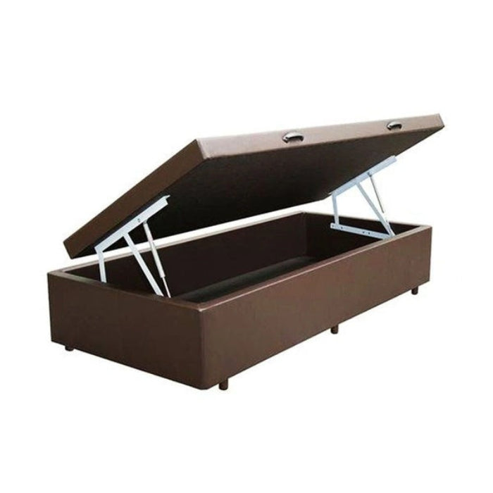 Base Bau Solteiro Corino Marrom EN