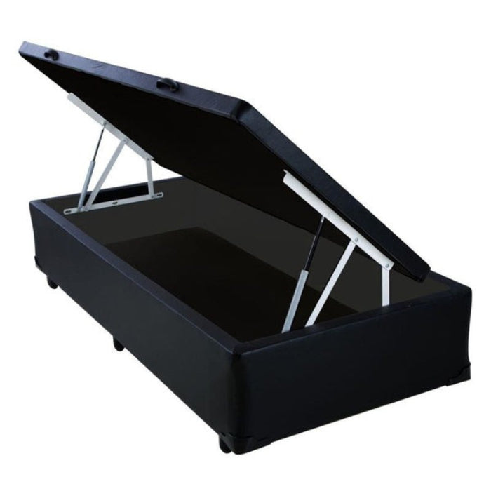 Base Bau Solteiro Corino Preto EN