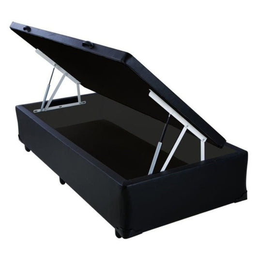 Base Bau Solteiro Corino Preto EN