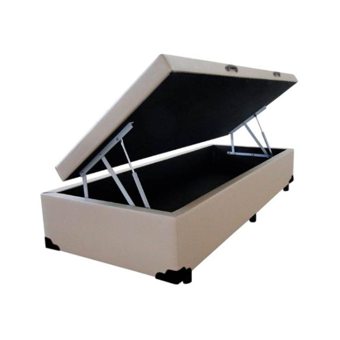 Base Bau Solteirao 110x188x40 Corino Bege EN