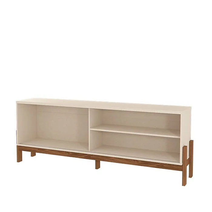 Rack Bancada New Aurora 1,88 cm 75" - Pérola Metaliz/Cinamomo Mel EN