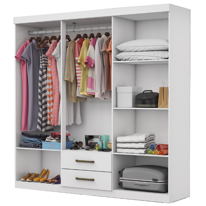 Roupeiro Aries Gold 6P2G Branco.Branco EN