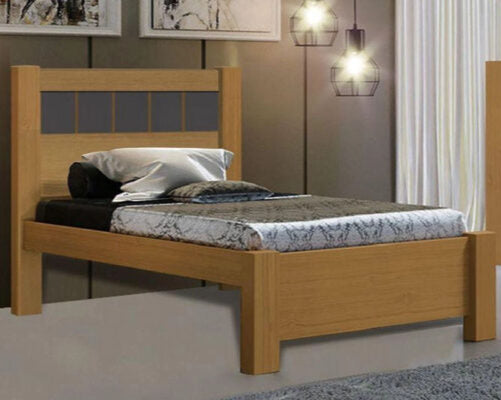 Cama Primícia Plus 100% MDF (Solteiro 0,88cm) - Cinamomo/Grafite   L