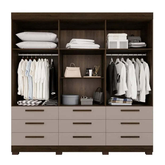 Roupeiro Dinamarca com Pes e Espelhos Savana.Off White EN