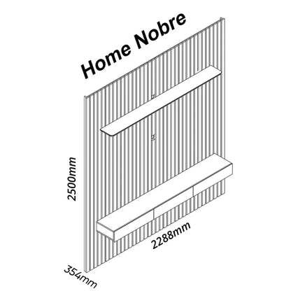 Home Nobre Ripado 85'' Com LED - Azul Royal/Off White EN