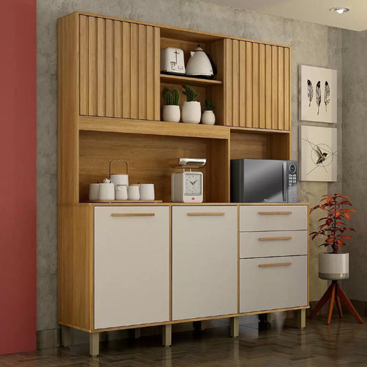 Armário de Cozinha Kit Diamante - Cinamomo/Off White