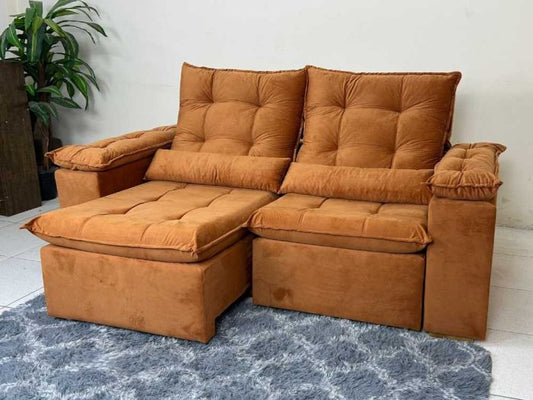 Sofá Retrátil Reclinável Atenas 2.00m - Terracota E