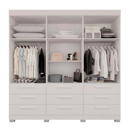 Roupeiro Dinamarca com Pes e Espelhos Branco EN