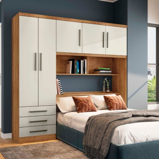 Roupeiro Modulado México (Casal 1,38 cm) - Cedro/Areia   E