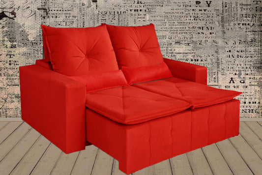 Sofa Retratil Recl Paris Suede Vermelho EN