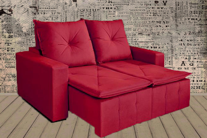 Sofa Retratil Recl Paris Suede Vinho EN