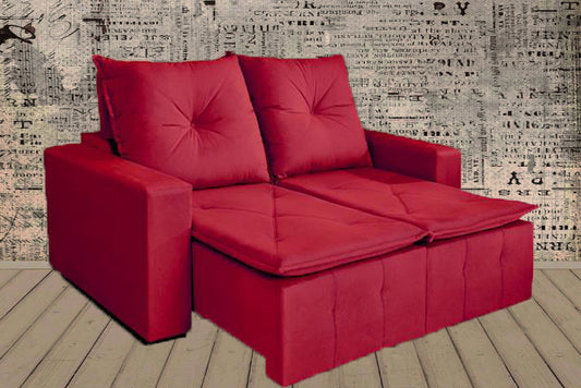 Sofa Retratil Recl Paris Suede Vinho EN