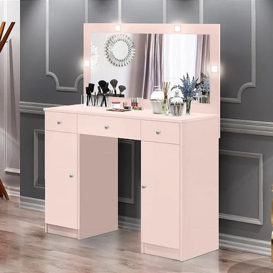 Penteadeira Realeza com Espelho e LEDs Rose EN