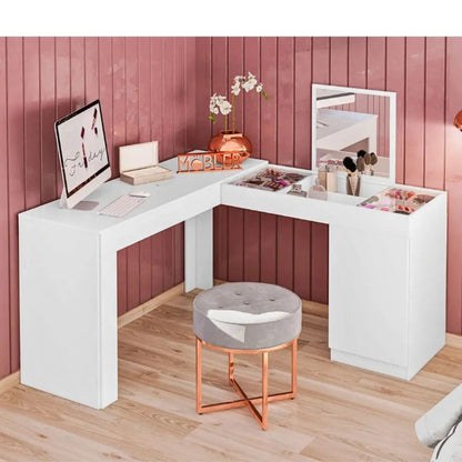 Escrivaninha Penteadeira Canto Star Branco Fosco EN