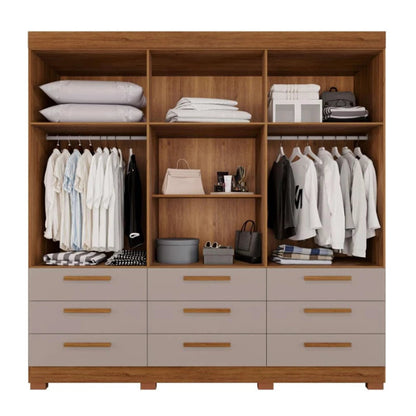 Roupeiro Dinamarca com Pes e Espelhos Cinamomo.Off White  EN